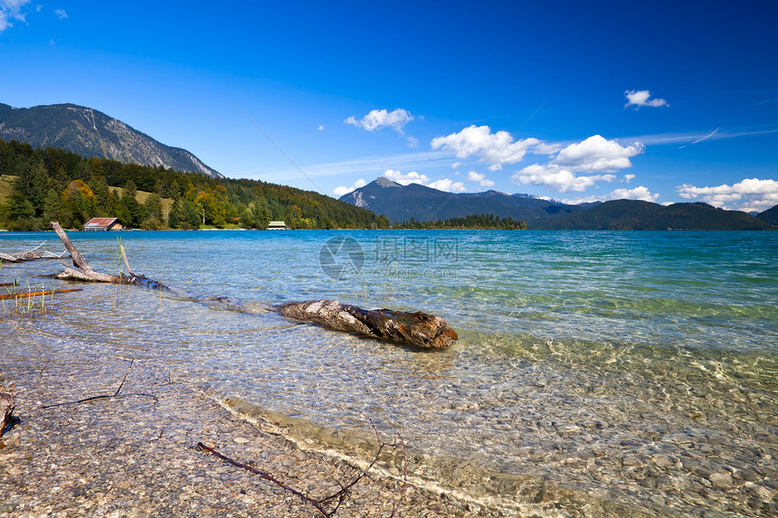 美丽的高山湖Walchensee图片