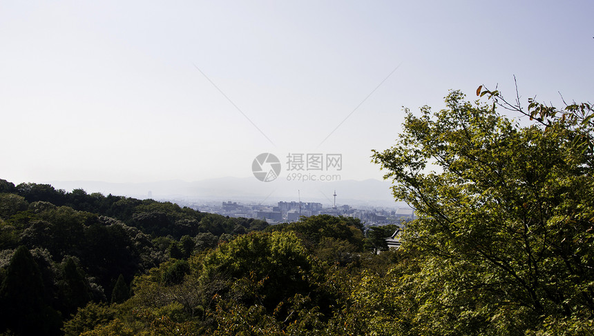 日本京都城市全景观图片