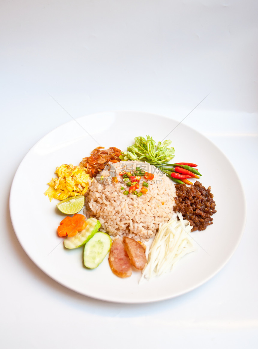泰国美味的食品 叫摄影黄瓜辣椒猪肉美食食物图片