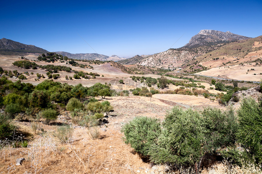 西班牙Zahara附近美丽的山岳图片