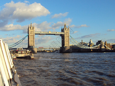 伦敦塔大桥观光巡航旅游纪念碑波浪背景图片