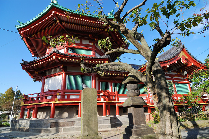东京内安寺神社绿色宗教蓝色地标寺庙女神黄色神道红色图片