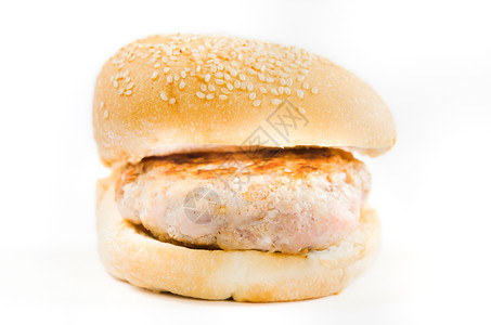 快速快食食品食物猪肉芝麻白色面包包子背景图片