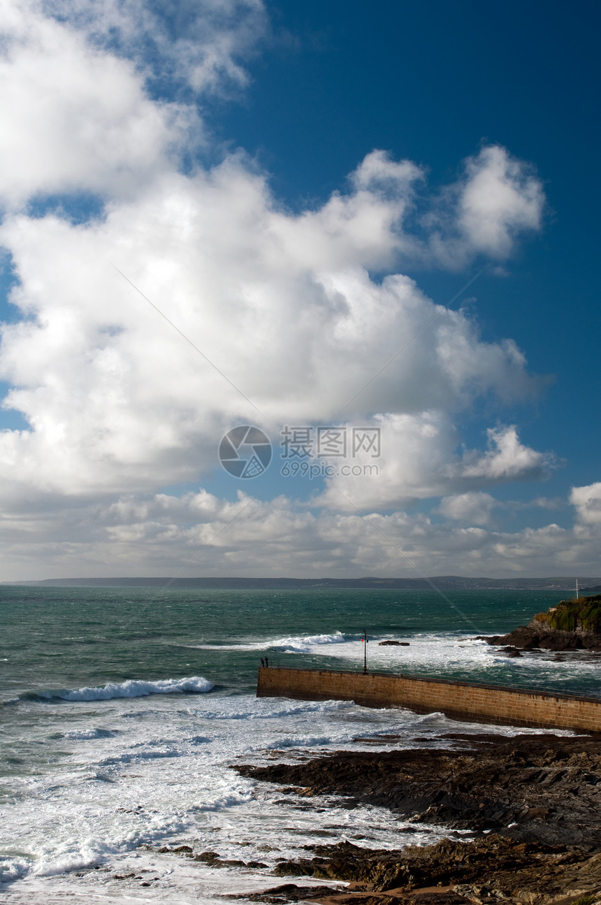 Porthleven 海岸视图图片