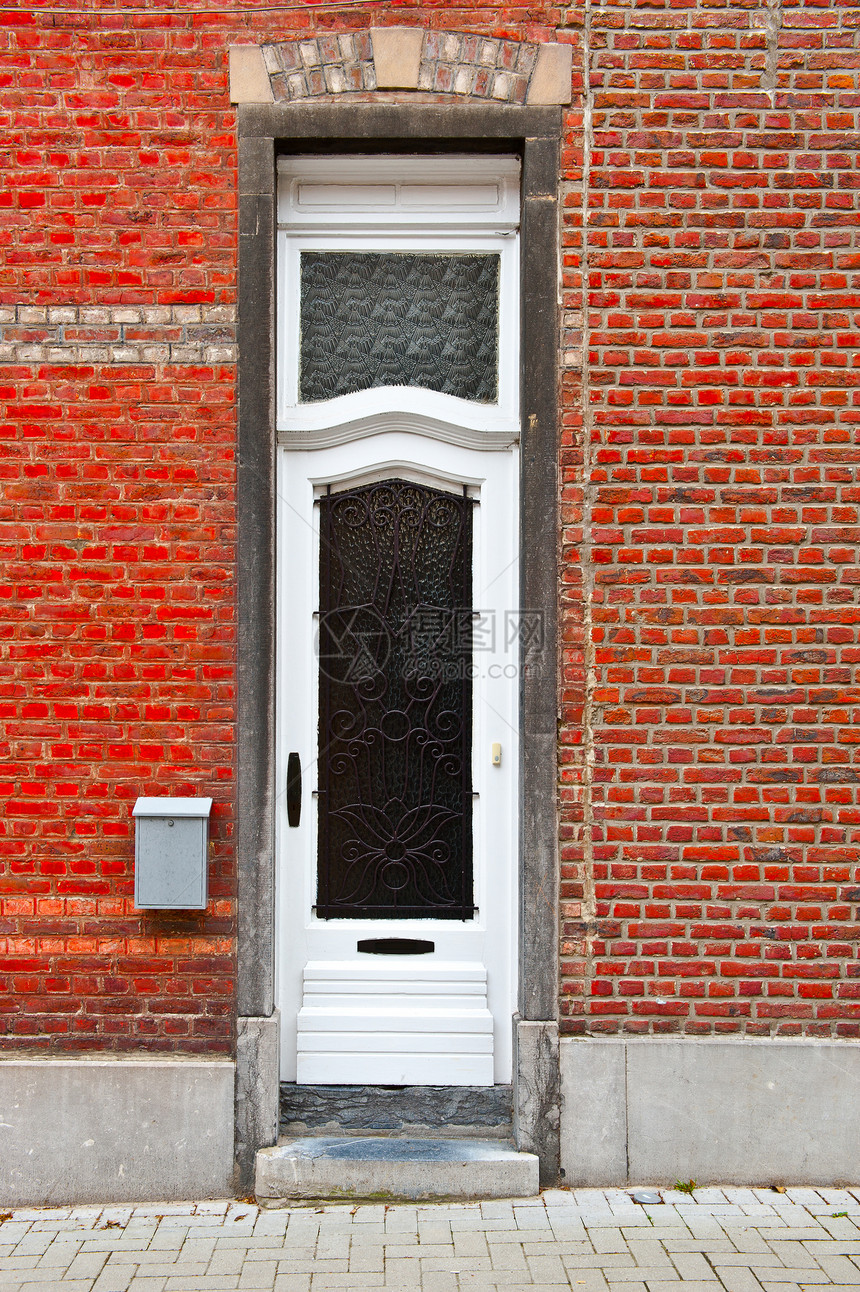 玻璃门住宅锁孔玻璃入口风格街道装饰木头历史性房子图片
