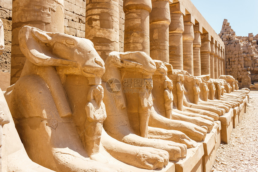 埃及卡纳克寺庙古老废墟纪念碑旅行象形雕塑文明上帝纪念馆建筑石头建筑学图片