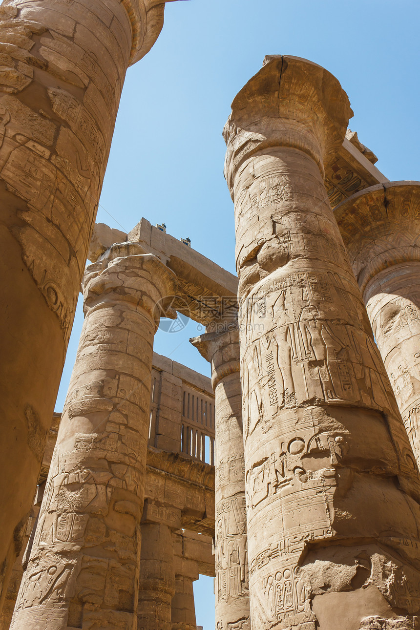 埃及卡纳克寺庙古老废墟文明象形建筑发掘狮身法老雕塑文字纪念碑石头图片