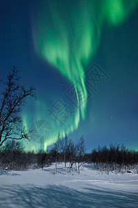 北极光绿色极光冷冻星星北极星荒野峡湾太阳风地磁星系高清图片