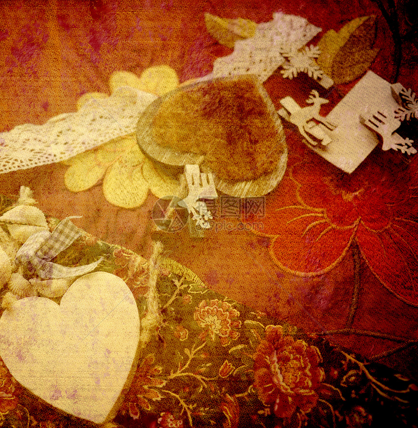 古老的浪漫背景剪贴簿恋人织物婚礼纺织品装潢风格蕾丝专辑古董图片