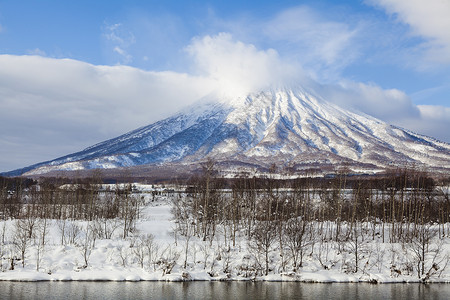 日本北海道约泰山背景图片