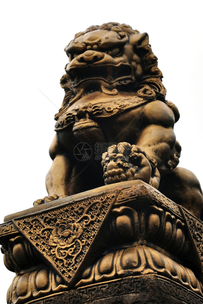 中国女性狮子雕像佛教徒寺庙塑像雕塑精神石头胡须宗教国家连体图片