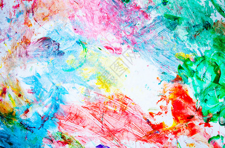 抽象背景彩虹墙纸手工绘画调色板染料孩子们墨彩背景图片