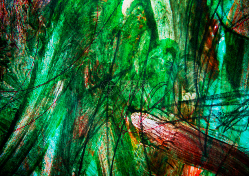 绿色摘要背景背景彩虹墙纸墨水染料手工水彩孩子们调色板绘画图片