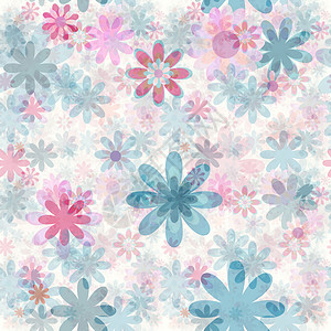 无缝无缝花卉color花朵蓝色粉色插图花瓣背景图片