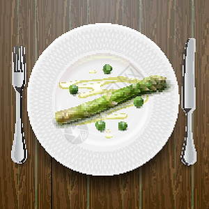 天然芦笋蔬菜盘子上新鲜的绿树设计图片