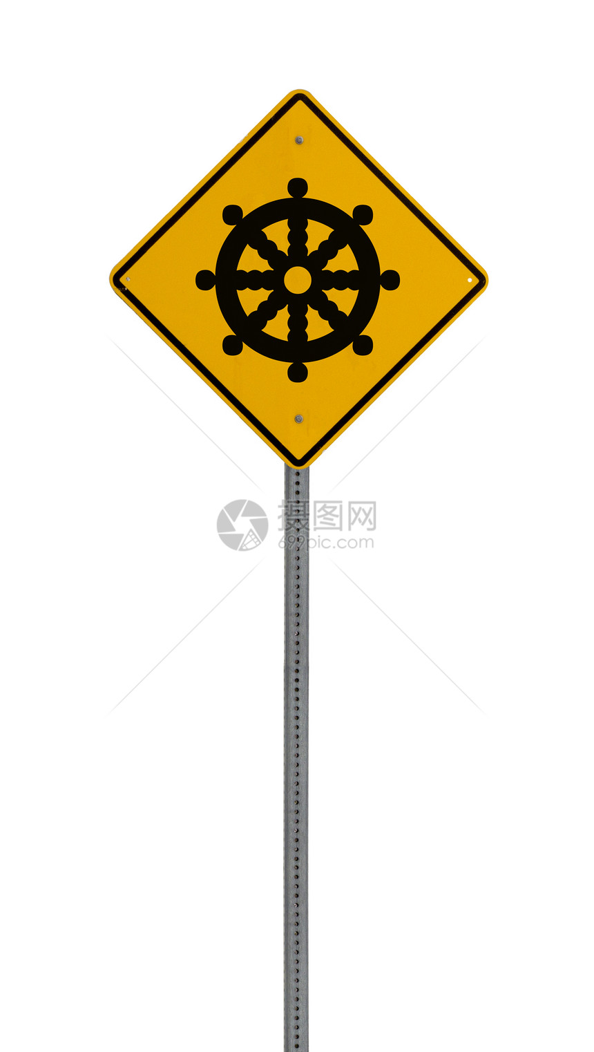孤立的黄色驾驶警示信号船图片