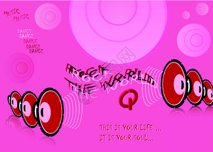 粉红色调的流行音乐舞蹈概念插图背景图片