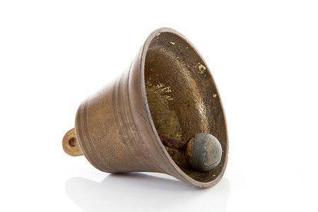 旧铜铃剪裁警报棕色教会金属戒指青铜背景图片