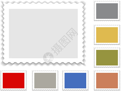邮票邮件邮资灰色框架白字背景图片