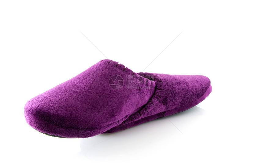 一对紫色拖鞋柔软度剪裁时间配饰就寝鞋类房子图片