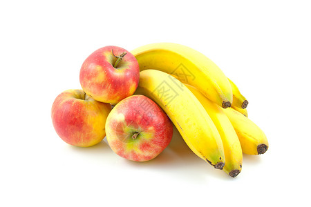 苹果和香蕉维生素食物水果篮背景图片