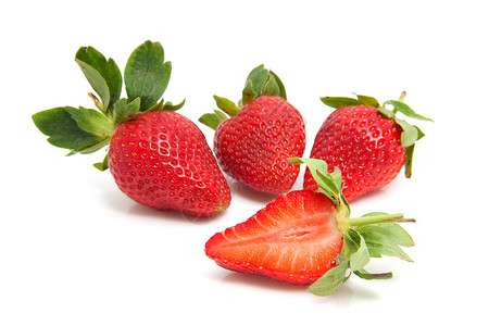 新鲜草莓甜点浆果维生素红色食物水果背景图片
