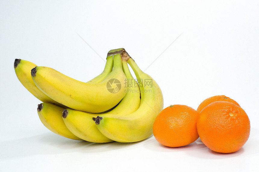 橙和香蕉红色橙子小吃黄色绿色集团活力食品收藏热带图片