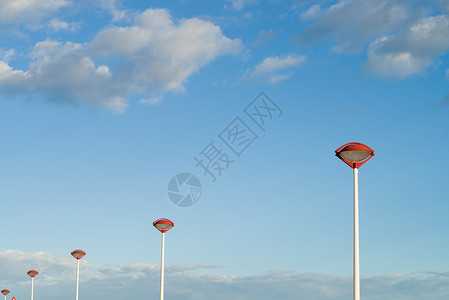 街灯邮政团体天空水平灯笼背景图片