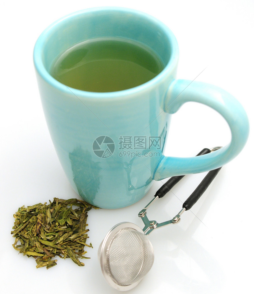 绿色茶叶和白色的用户图片