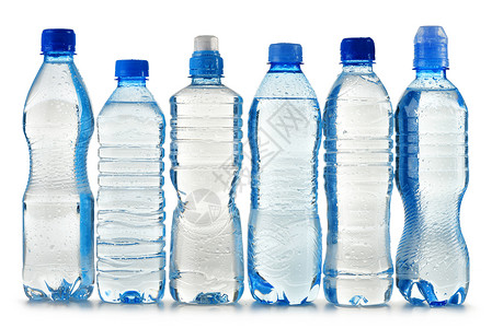 白上隔离的可塑矿泉水瓶双酚生活风险瓶子购物回收液体蓝色产品口渴背景图片