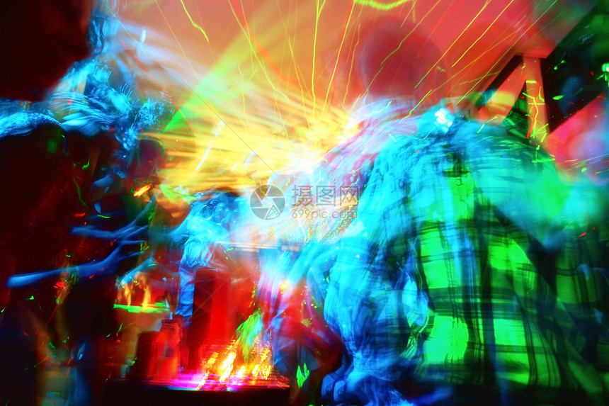 迪斯科舞会光盘人群音乐青年舞蹈社交打碟机夜店玩家乐趣图片