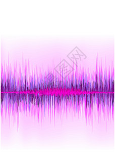 声波线条白色背景上的粉红音波  EPS8海浪脉冲韵律线条展示玩家音乐体积曲线记录插画