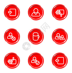 光滑图标集下载公司商业网站成员导航协会按钮红色插图背景图片