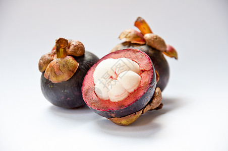 芒果紫色白色热带营养山竹水果食物季节性果汁背景图片