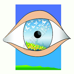 眼 目蝴蝶植物眼睛绿色绘画蓝色眼球天空艺术背景图片