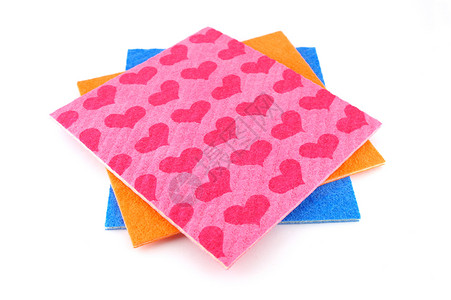 橙 粉红色和蓝色餐巾纸团体橙子毛巾抹布乡村粉色白色厨房对角线正方形背景图片