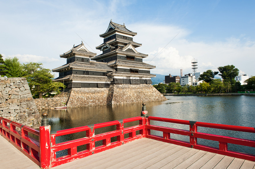 松本城堡遗产游客旅游旅行城市吸引力护城河防御建筑学文化图片