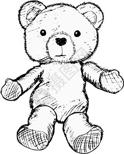Teddy 熊 矢量图像棕色童年正方形玩具动物草图毛皮背景图片