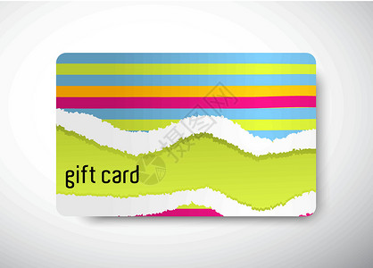 礼品卡红色海浪条纹展示蓝色插图礼物绿色服务网络背景图片
