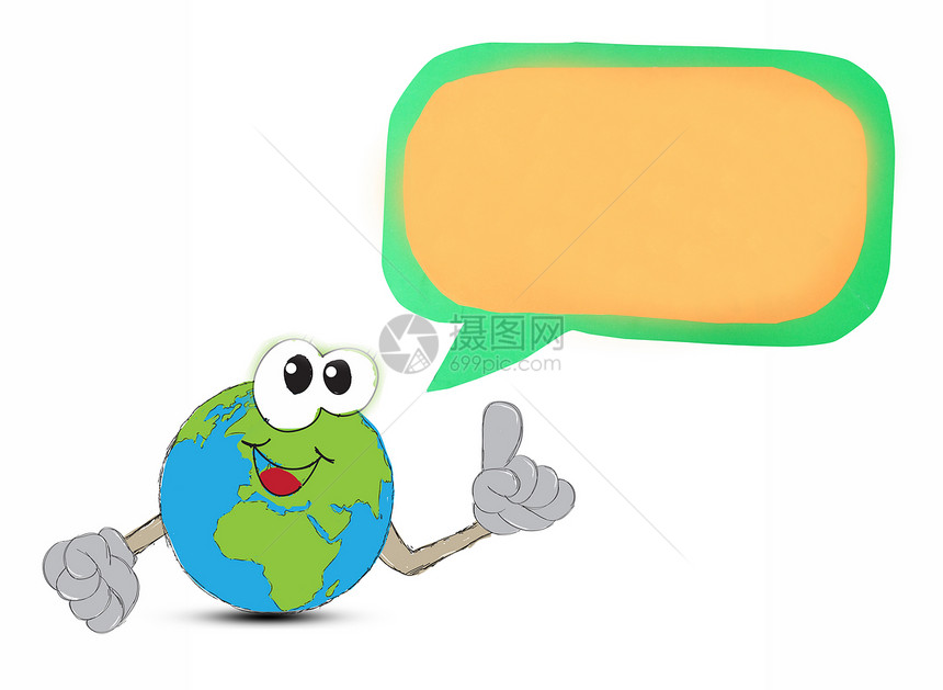 绘制的地球手手套绘画生态艺术地球牙齿草图白色绿色夹子图片