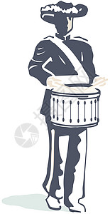 鼓手艺术音乐家蓝色节日音乐玩家戏服历史性男人男性背景图片