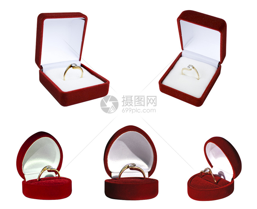 订婚戒指珠宝宝石展示盒子魅力婚姻金属惊喜结婚反射图片