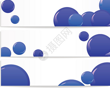 带有泡泡的横条网络风格插图气泡蓝色白色横幅卡片框架装饰背景图片