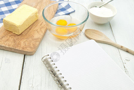 食食书厨房黄油烹饪烘烤勺子空白蛋糕页数背景图片