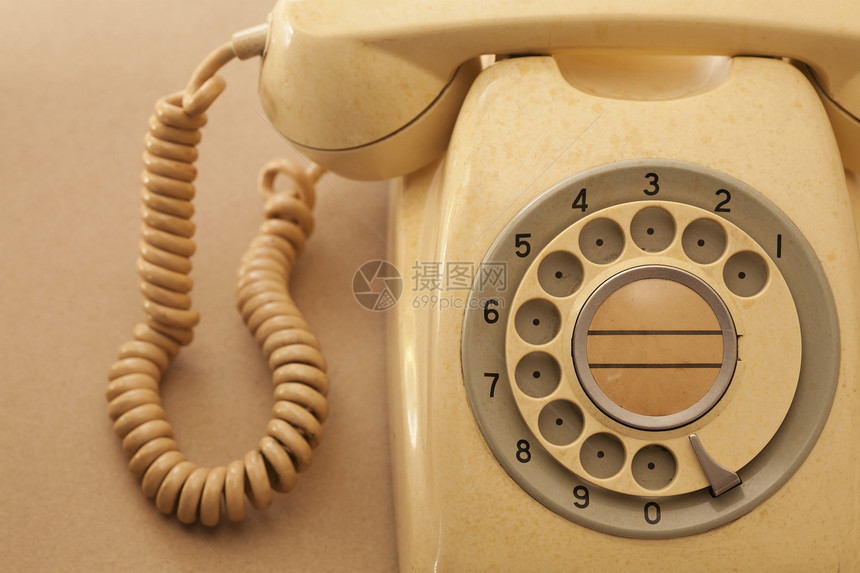 古代电话办公室古董历史黄色电缆商业听筒拨号图片