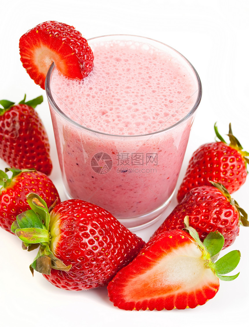 草莓冰淇淋酸奶小吃水果果汁美食食物玻璃茶点牛奶液体图片