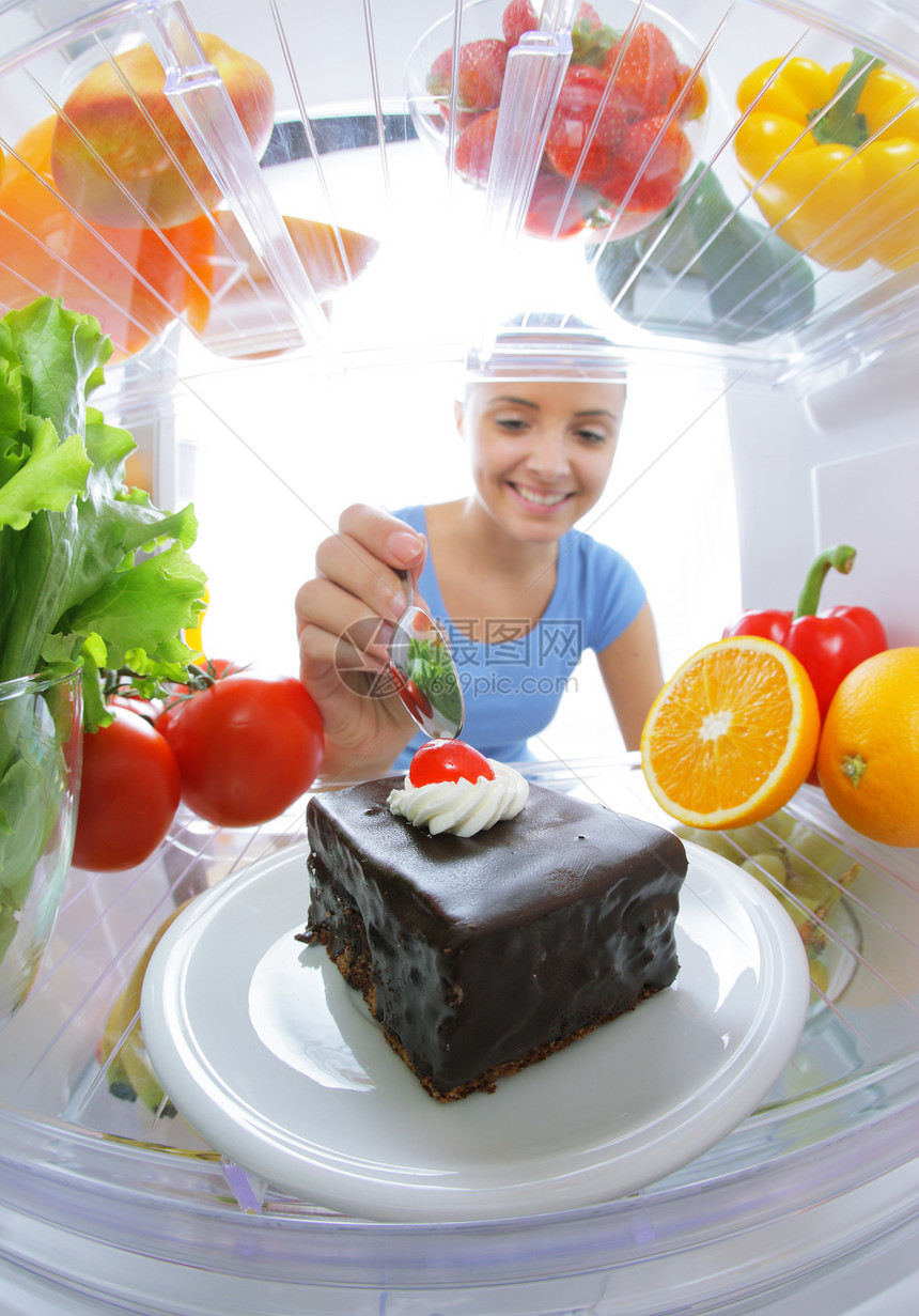 甜甜调味厨房蔬菜冰箱女孩诱惑水果女士甜点饮食图片