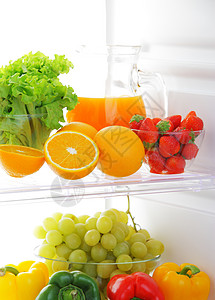 健康食品蔬菜厨房饮食素食果汁冰箱香肠水果背景图片