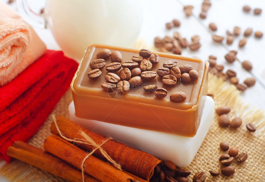 咖啡肥皂 温泉肥皂 咖啡和牛奶消脂组织产品卫生身体豆子擦洗化妆品手工洗澡图片