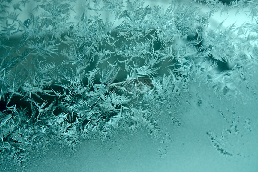 窗口上的霜冻玻璃图片